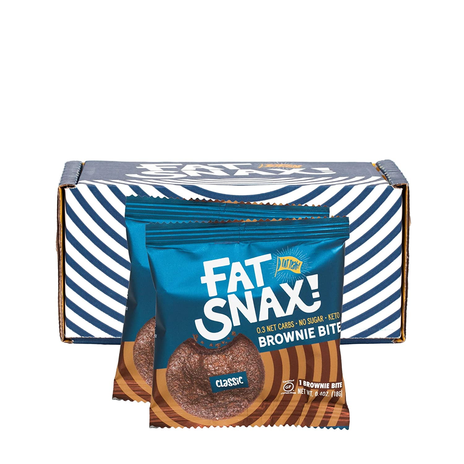 Fat Snax Brownie Bites, Low Carb Keto Brownies Packed With Health Fats, 0.4 oz, Pack of 16 ...