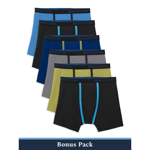Fruit of the Loom 5 1 Bonus Pack Breathable Lightweight Boxer Briefs (Little Boys & Big Boys)