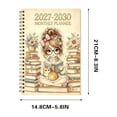 thumbnail image 6 of QISIWOLE Yellow 2027-2030 Monthly Planner Notebook with Reading Girl Cover, 5.8x8.3in Spiral Bound Agenda for Women, 5 Year Calendar Planner with Monthly Tabs, Learning Office Supplies, 6 of 7