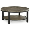 thumbnail image 6 of Modus Furniture Canyon Solid Wood and Metal Round Coffee Table in Washed Grey, 6 of 7