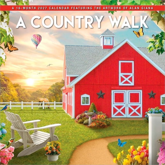 A Country Walk 2027 12 X 24 Inch (Hanging) Monthly Square Wall Calendar Featuring the Artwork of Alan Giana Plastic-Free, (Paperback)