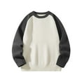 thumbnail image 4 of JTieacloth Mens Knitted Sweaters Men's Sweater Coat Raglan Sleeve Color Block Knit Long Sleeve Pullover Casual Warm Winter Outwear Comfortable Soft Yarn Fashion Top(Gray), 4 of 5