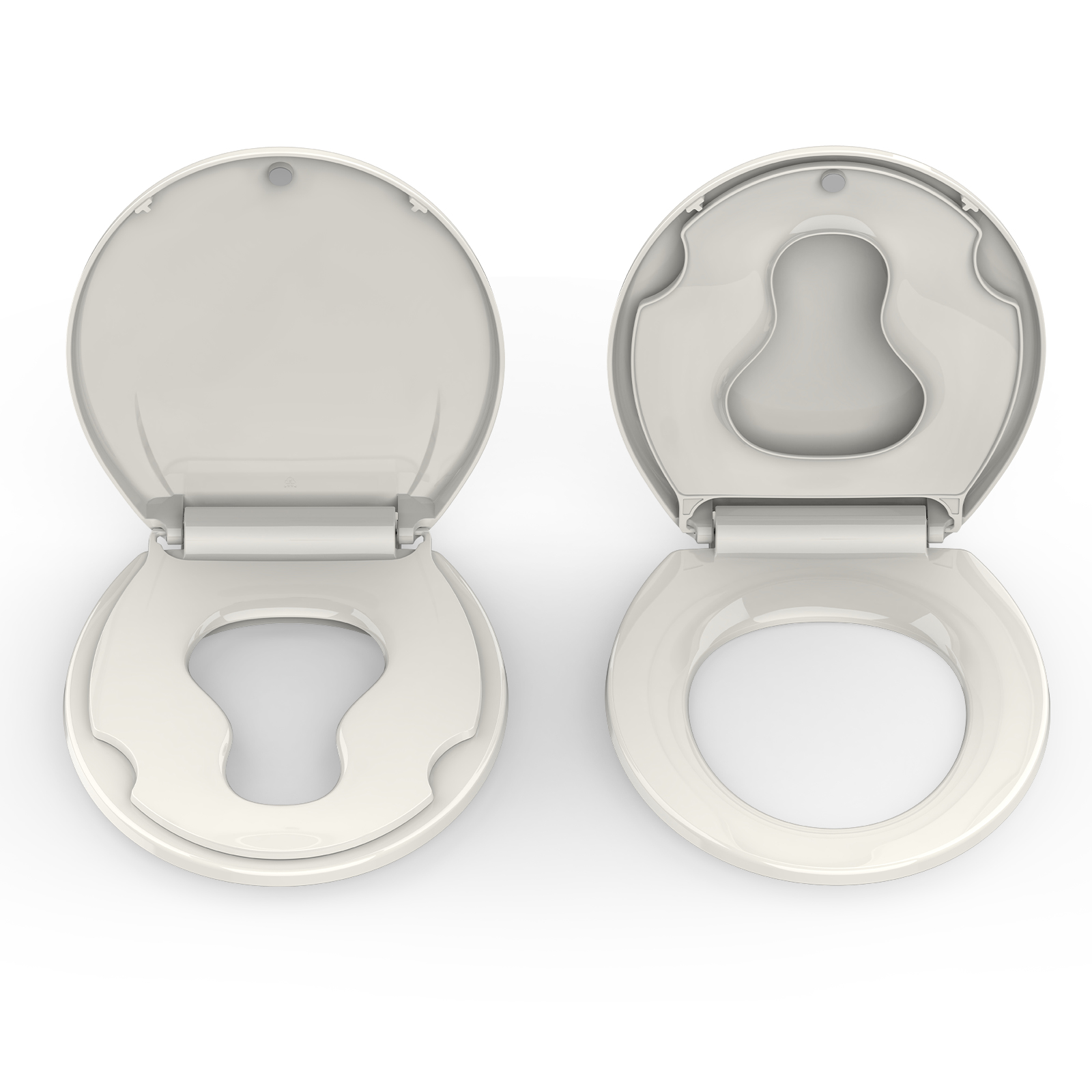 Toilet Seat with Toddler Potty Training Seat Built-In, for Both Child & Adult Seats, Potty Training Seat, No Wiggle and Easy to Install, 17" Round Detachable Toddler Seat for Longtime Usage, Biscuit