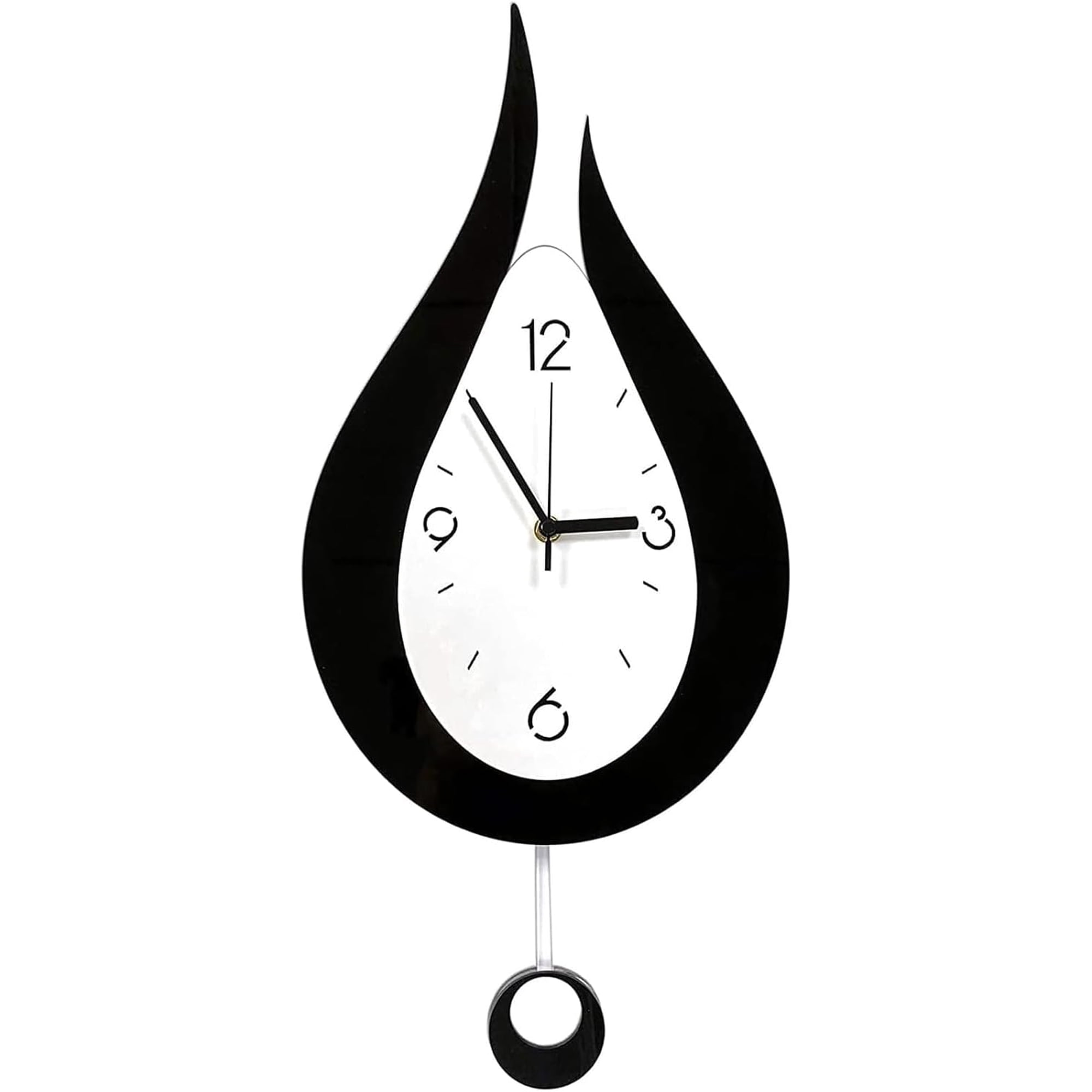 20 . 4 Inch Large Silent Modern Decoration Wall Clock with Pendulum Arabic Numerals Water Drop Battery 20 . 4 Inch Large Silent Modern Decoration Wall Clock with Pendulum Arabic Numerals Water Drop image