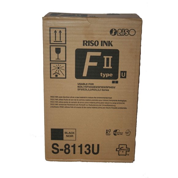 Caja de tinta RISO S-8113 negra tipo Duplicador tipo F II Risograph S8113U