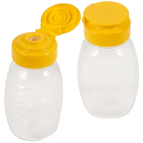 LULULION 2Pcs Transparent Honey Dispenser Squeeze Bottles for Home Kitchen Sauces