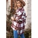 thumbnail image 1 of ABPHQTO Chaqueta de mujer con botones y bolsillo con estampado de cuadros rojos, 1 of 5