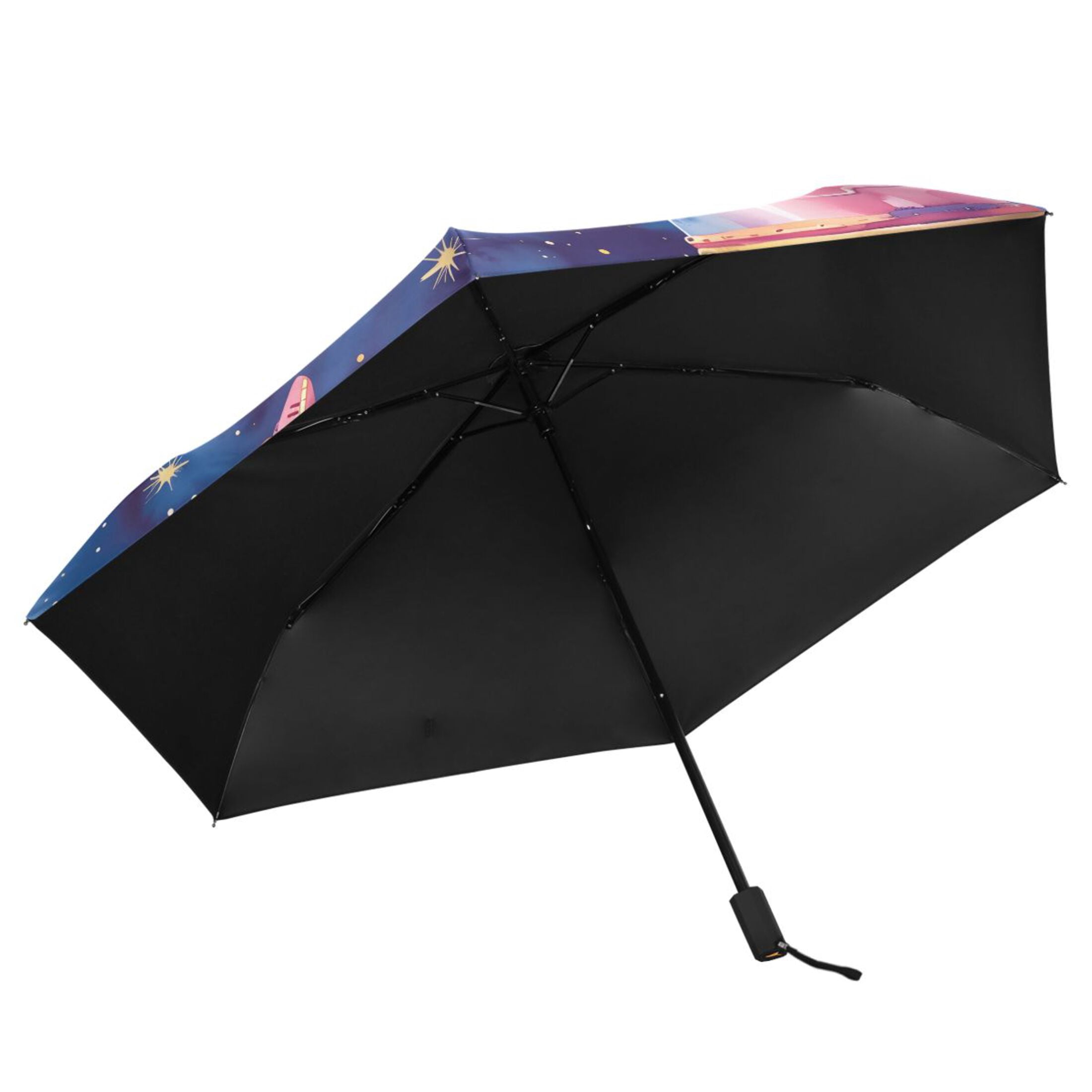 Ufo on Sky Compact Sun Umbrella Windproof Travel Umbrellas for Rain Strong Portable UV Protection