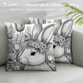 thumbnail image 3 of COMIO  Easter Floral Tulip Garland Bunny Throw Pillow Cover, Spring Rabbit Holiday Cushion Case Decoration for Sofa Couch White, 3 of 5