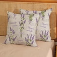 thumbnail image 2 of Spring Flower Pillow Covers 18x18 Purple Floral Farmhouse Decor Throw Pillows Case for Couch Lavender Seasonal Pillowcase Outdoor Decorative Cushion Case for Sofa Bed Decorations Set of 2, 2 of 6