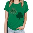 thumbnail image 1 of Fiudx Ofertas Relámpago Camiseta Informal de Manga Corta con Cuello Redondo y Estampado de San Patricio para Mujer, 1 of 3