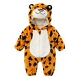 thumbnail image 3 of YunPes Toddler Kids Animal Onesie Cute 3D Hood Soft Flannel Long Sleeve Jumpsuit Zipper Closured Fall Winter Warm Cozy Loungewear, 3 of 5