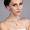 thumbnail image 2 of Gem Stone King 925 Sterling Silver Emerald Envy Mystic Topaz Pendant and Earrings Jewelry Set for Women (2.40 Cttw, Oval 7X5MM, Gemstone Birthstone, With 18 inch Silver Chain), 2 of 3