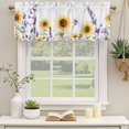 thumbnail image 2 of Spring Floral Curtain Valances for Windows, Kitchen Valance Window Treatments Panel 2 Pack, Summer Botanical Sunflowers Farmhouse Rod Pocket Short Curtains for Bathroom Bedroom 42 x 18 Inch, 2 of 8