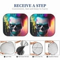 thumbnail image 5 of Kdxio Modern Abstract Colorful Skull A Print 2-Piece Sun Shade Front Windshield - Foldable Car Front Window Sunshades for Most Sedans SUV Truck, 5 of 6