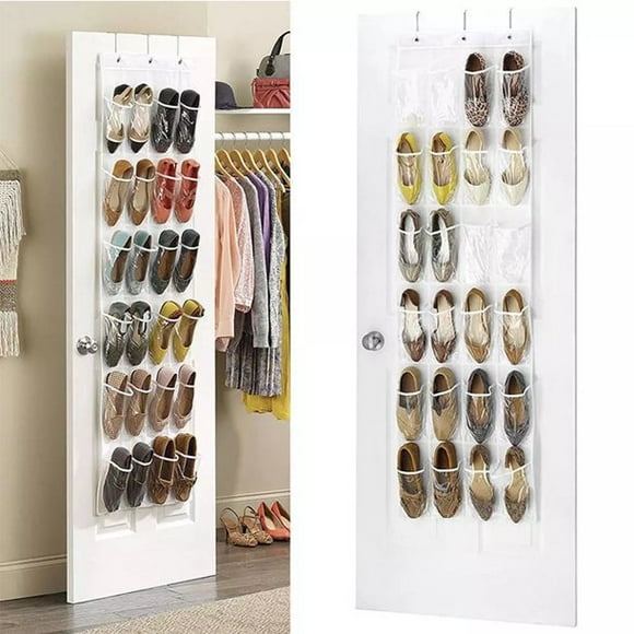 OAK LEAF Over the Door Shoe Organizer,Hanging Shoe Holder with 24 Pockets for Storage Men Sneakers,Women High Heeled Shoes