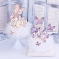 thumbnail image 1 of Decoración de pastel de mariposa de hada rosa morada, decoración de pastel, tarjeta de inserción, complemento de pastel de cumpleaños, 1 of 5