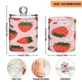 thumbnail image 3 of 2 Pack Strawberry Leaves Fower Qtip Holder Dispenser Clear Plastic Storage Apothecary Jars for Cotton Swabs Balls Pads Floss, 3 of 7