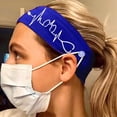 thumbnail image 1 of Bandeau Élastique Bleu avec Bouton Accessoires de Yoga Course Turban, 1 of 3
