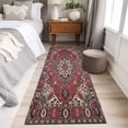 thumbnail image 4 of Runner Rug 2'x6', Farmhouse Boho Washable Non-Slip Hallway Runner Rugs, Red Bohemia Tribal Nation Abstract Art Bedside Rugs Floor Mats Carpet Runners for Kitchen Bathroom Laundry Room, 4 of 8