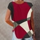 thumbnail image 4 of Elegante mujer elegante manga corta cuello redondo impreso camiseta blusa suelta Tops OAVQHLG3B Store lin121212, 4 of 4