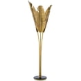 thumbnail image 3 of Vintage Brass Black Tropical Floor Lamp, 3 of 5