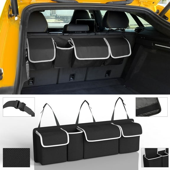 Mega Racer Backseat Hanging Car Trunk Organizer - Storage for SUV, Truck, Minivan, Hatchback, Wagon - Car Trunk Organizer and Storage (Compact) - 1 Pack