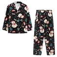 thumbnail image 3 of Renewold Snowman Xmas Trees Button Pajama Nightwear for Women Softness Long Sleeve Pullover Tops Clothing Thermal Christmas Pjs Shirts and Pants Matching Set of 2,Size XL, 3 of 6