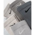 thumbnail image 2 of Nike Everyday Plus Cushioned Training Crew Socks (6 Pairs) Multi Color Grey SX6897 991 Sz L (8-12 Men / 10-13 Wmn's), 2 of 5