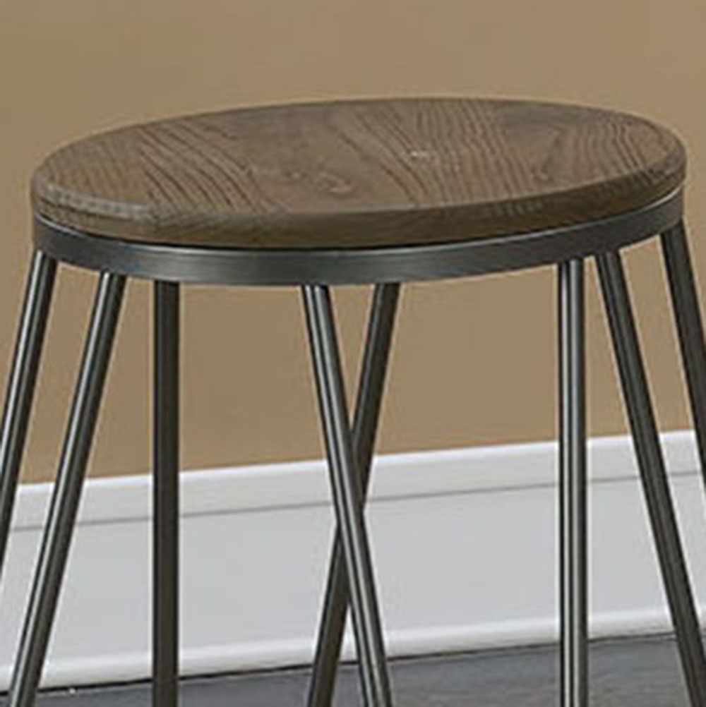 Furniture of America Tailor Industrial 26" Metal Bar Stools - Set of 2, Gun Metal Finish