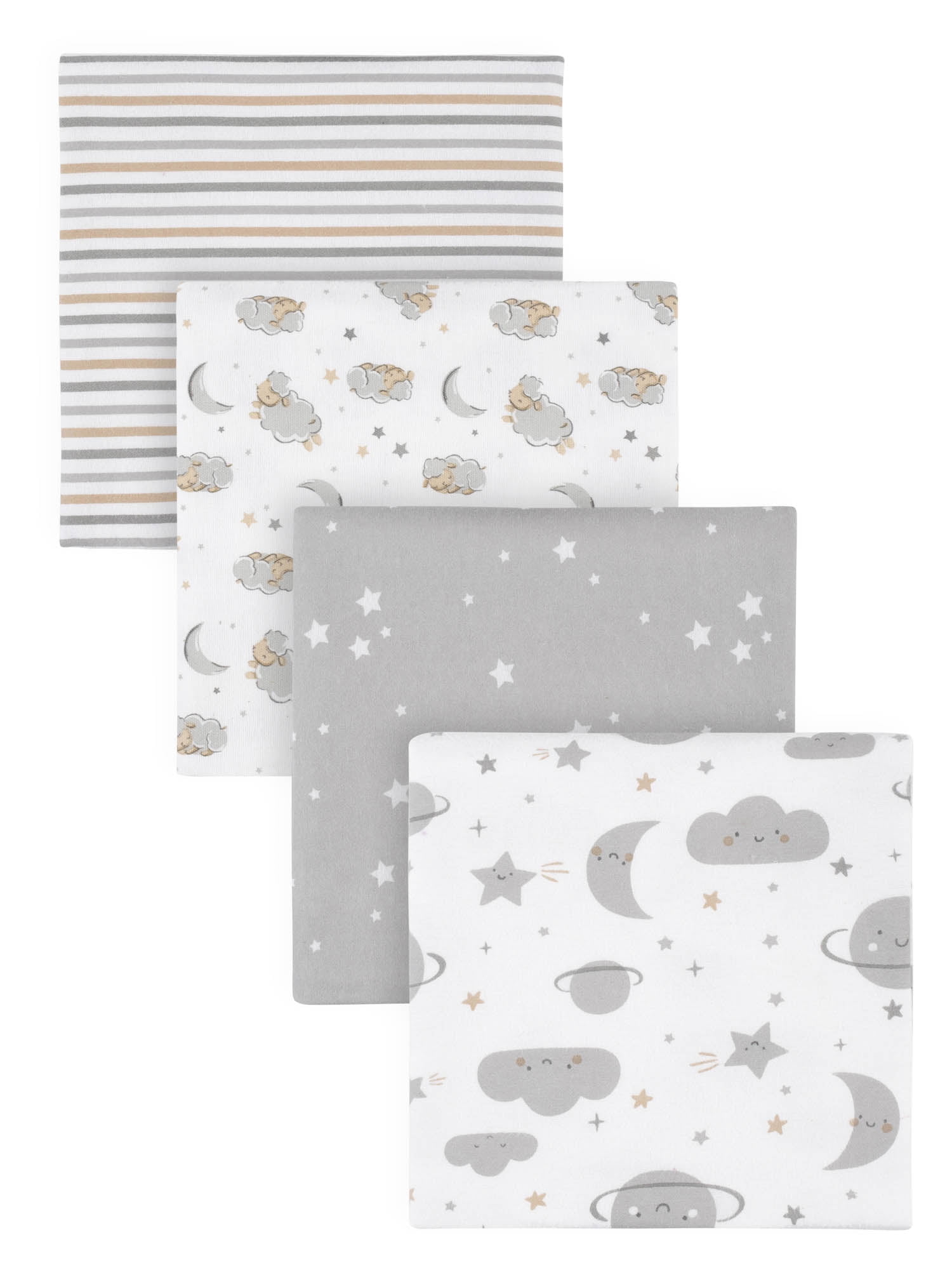Parent´s Choice Baby Neutral Soft Flannel Blankets, 4-Pack