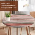 thumbnail image 3 of Coral Red Brown Ombre Round Tablecloth 45-54 Inch Round Fitted Table Cloth with Elastic Edge, Vintage Shabby Red Abstract Art Waterproof Table Cover Protector for Outdoor Picnic Party Dining, 3 of 9