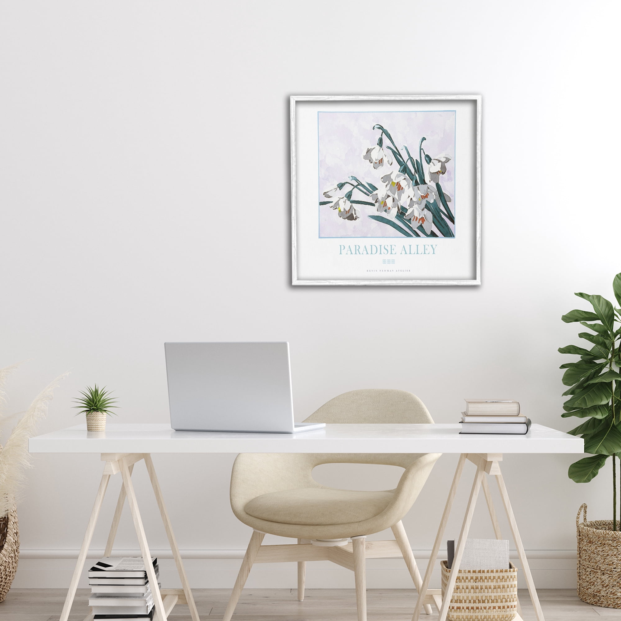 Stupell Industries Paradise Alley White Spring Blooms White Framed Giclee Art, design by Jadei Graphics
