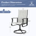 thumbnail image 7 of MRUAKA Patio Swivel Chairs Set of 4, Outdoor Dining Chairs Mid Back All Weather Breathable Textilene Outdoor Swivel Chairs with Metal Rocking Frame for Lawn Garden Backyard Deck, Light Gray, 7 of 7