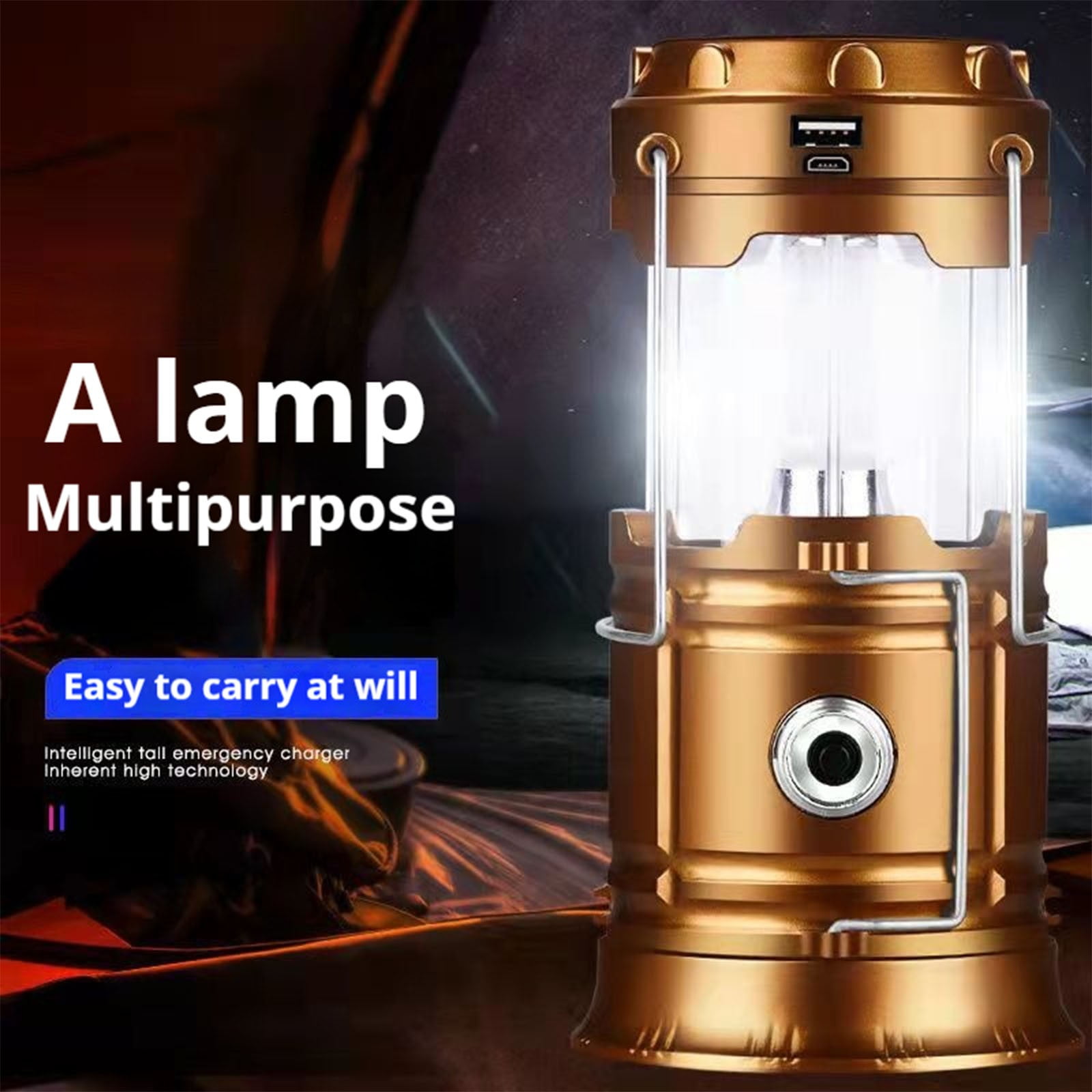 Suncoda Portable Lamp, LED Tent Light USB Solar Rechargeable