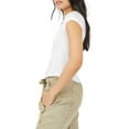 thumbnail image 2 of EYIIYE Hauts Basiques Unis pour Femmes, Blouses Ajustées à Col Rond, T-shirt à Manches Courtes, Ourlet Roulé, Hauts Courts pour Adolescentes pour l'Été, 2 of 5