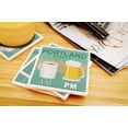 thumbnail image 3 of Portland, Oregon, Coffee in the AM, Beer in the PM (Absorbent Ceramic Coasters Set of 4 Matching Images, Cork Back, Kitchen Table Decor), 3 of 3