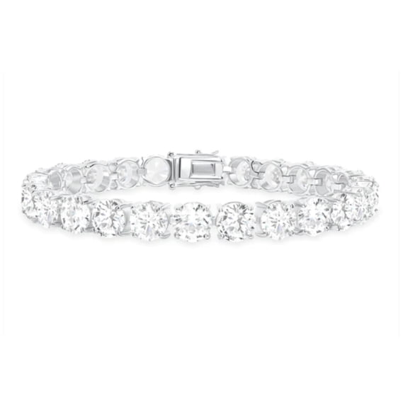 Solid 925 Sterling Silver 8 Inch Tennis Bracelet 8mm Clear Cubic Zirconia Rhodium Plated for Women BB3952-8