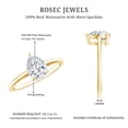 thumbnail image 5 of Rosec Jewels Moissanite Solitaire Engagement Ring 1 Carat - 6X8 mm Moissanite Teardrop Ring - D-VS1 Grade Certified, 10K Yellow Gold, US 3.00, 5 of 8