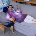 thumbnail image 4 of Wearable Blanket Hoodie,Colorful Starry Sky and Universe Oversized Sherpa Blanket Hoodie with Super Pockets,Super Warm Fuzzy Pullover for Women & Men, 4 of 6