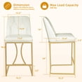 "SeekFancy Set of 2, 24"" Counter Height Bar Stools, PU Leather Full ...