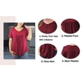 thumbnail image 5 of McVanedy Women's Pleated Flare Top V Neck Button Plus Size Short Sleeve Top M-4XL, 5 of 7