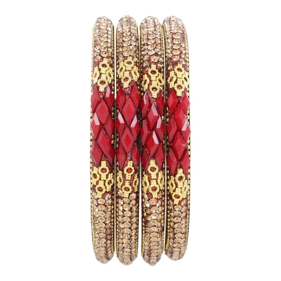 Efulgenz Indian Bangle Set Bollywood Style Rhinestone Crystal Bracelet Jewelry Set for Women Girls (4pc)