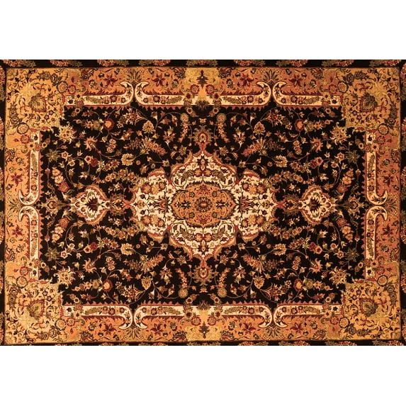 Ahgly Company Indoor Rectangle Medallion Orange Traditional Area Rugs, 4' x 6'