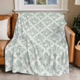 thumbnail image 2 of Abstract Color Block Flannel Blanket for Bed,Travel and Camping, Green Leaves Texture Watercolor Super Soft Cozy Blanket for All Seasons 30"x40", 2 of 7
