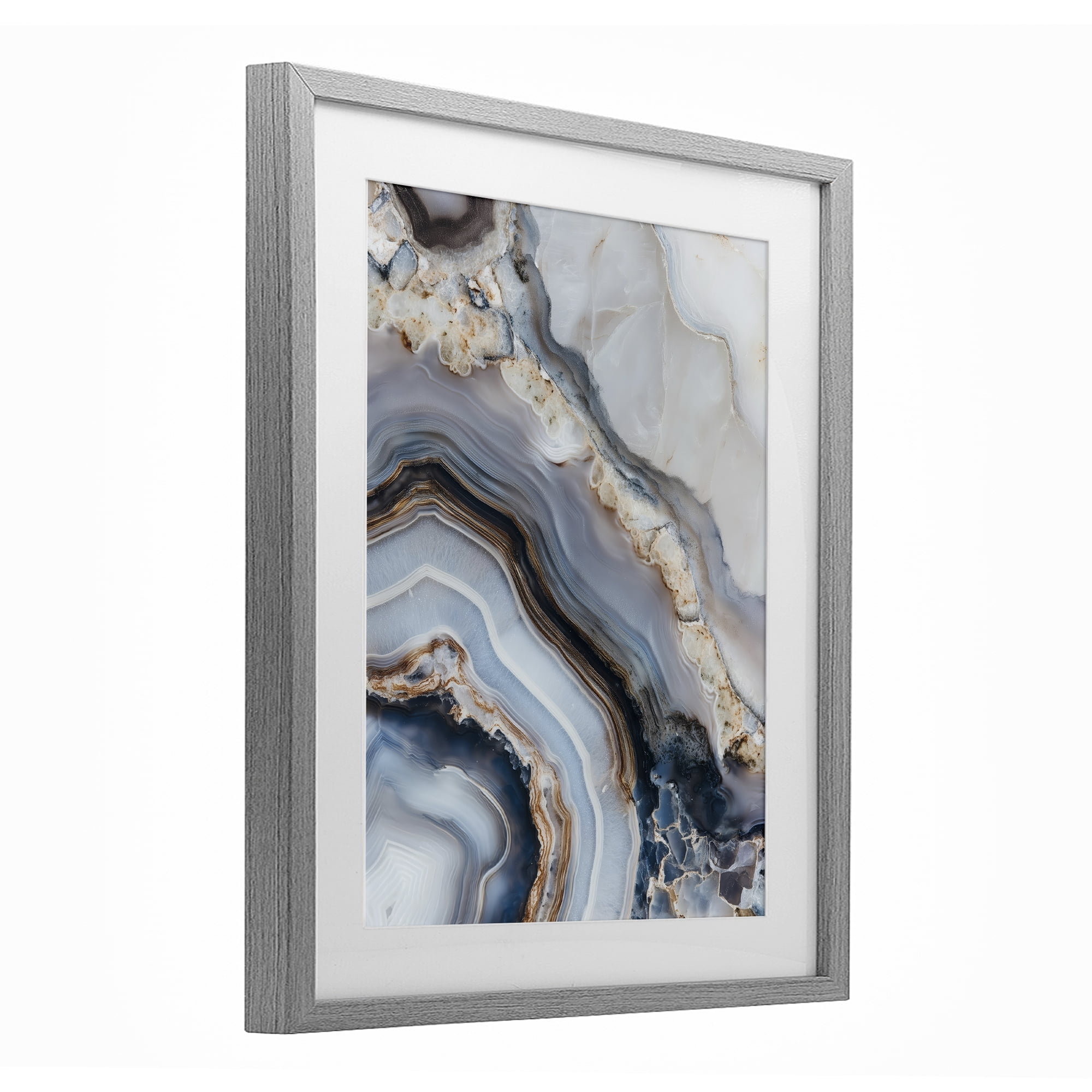 Stupell Industries Geode Gemstone Layers Gray Framed Print Under Glass, design by Svetlana Aleynikova