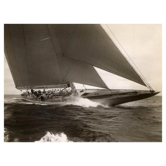 Global Gallery's 'J Class Sailboat, 1934' By Edwin Levick Unframed Giclee on Paper Print