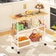 thumbnail image 1 of Isla de Cocina ThreeHio con 3 Estantes, Carrito Rodante Blanco, 1 of 8