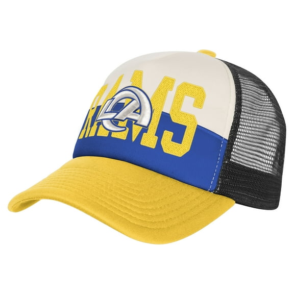 Youth White/Gold Los Angeles Rams Modern Fan Trucker Adjustable Hat