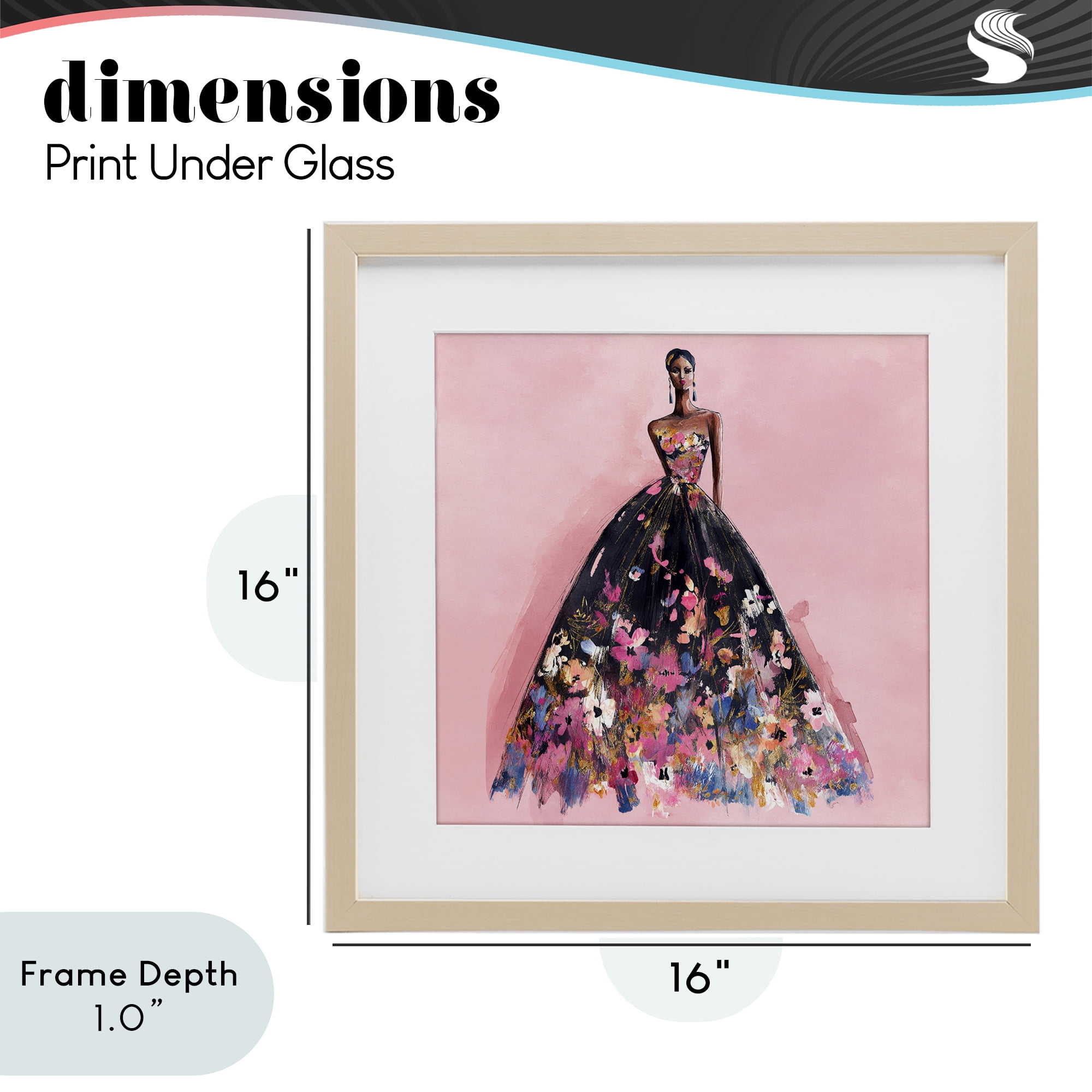Stupell Industries Floral Reverie Gown Birch Framed Print Under Glass, design by Svetlana Aleynikova